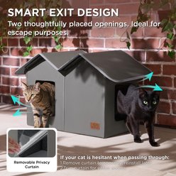 Bedsure Outdoor Extra Wide Unheated Cat House, Grey, 22.5x12.5x13.25inches slide 2 of 8