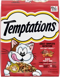 Temptations Beef, Chicken, & Cheese BBQ Flavor Adult Dry Cat Food, 13.5-lb bag
