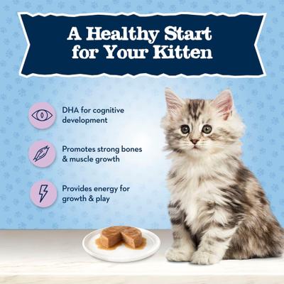 Show full view: Blue Buffalo Baby Blue Healthy Growth Formula Natural Chicken Recipe Kitten Wet Food, 3-oz can, case of 24 slide 5 of 11
