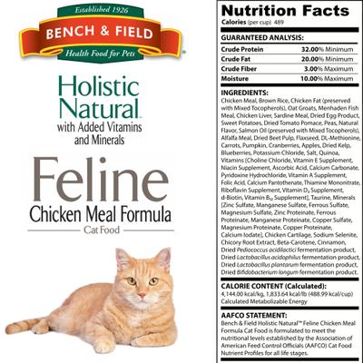 Show full view: Bench & Field Holistic Natural Formula Dry Cat Food, 3-lb bag slide 7 of 10