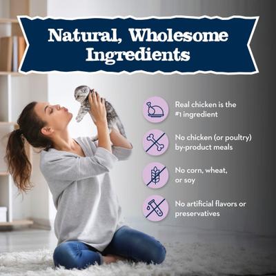 Show full view: Blue Buffalo Baby Blue Healthy Growth Formula Natural Chicken Recipe Kitten Wet Food, 3-oz can, case of 24 slide 7 of 11