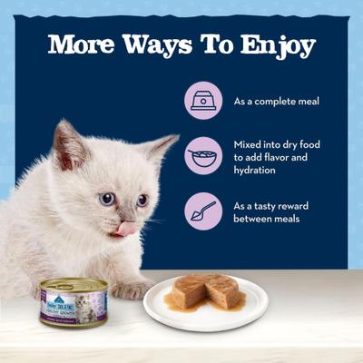Show full view: Blue Buffalo Baby Blue Healthy Growth Formula Natural Chicken Recipe Kitten Wet Food, 3-oz can, case of 24 slide 8 of 11