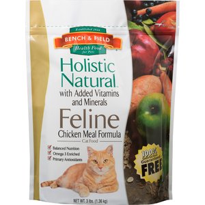 Bench & Field Holistic Natural Formula Dry Cat Food, 3-lb bag