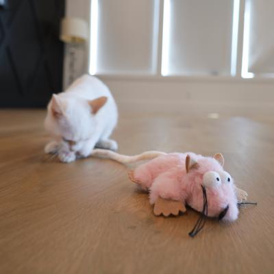 Show full view: SteelDog USA Combo Critter Plush Cat Toy with Catnip Pouch, Pink slide 7 of 7