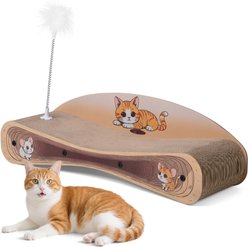 Coziwow Cat Scratcher Lounge Bed with Catnip, Brown