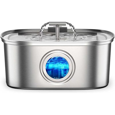 Casfuy Casfuy PWS-133 T-Shaped Spout Stainless Steel Dog & Cat Water Fountain, 108-oz