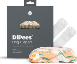 Pet Parents DiPees Disposable Male & Female Dog Diapers & Extendrs, Daisy, Large, 10 count