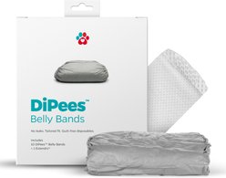 Pet Parents DiPees Belly Band Diapers & Disposable Male Dog Wraps & Extendrs, Grey, Large, 10 count