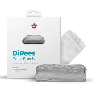 Pet Parents DiPees Belly Band Diapers & Disposable Male Dog Wraps & Extenders, Grey, Small, 10 count