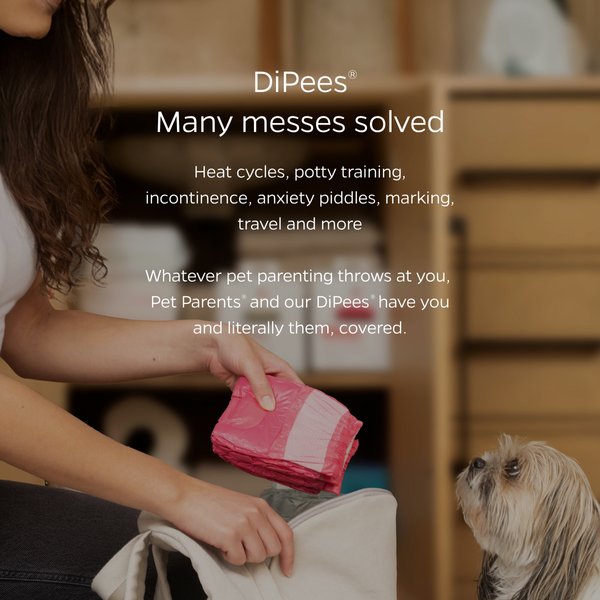 Show full view: Pet Parents DiPees Disposable Male & Female Dog Diapers & Extenders, Pink, Small, 10 count slide 7 of 8