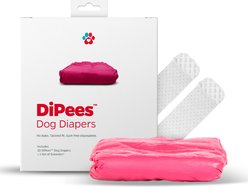 Pet Parents DiPees Disposable Male & Female Dog Diapers & Extendrs, Pink, Large, 10 count