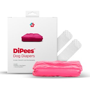 Pet Parents DiPees Disposable Male & Female Dog Diapers & Extenders, Pink, Small, 10 count