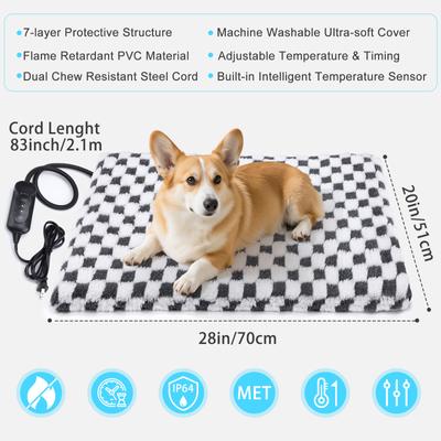 Show full view: Invenho Waterproof Heated Cat & Dog Bed with Timer, Grey, 19.7 x 27.5 x 1-in slide 8 of 8