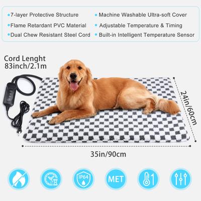 Show full view: Invenho Waterproof Heated Cat & Dog Bed with Timer, Grey, 23.6 x 35.4 x 1-in slide 8 of 8