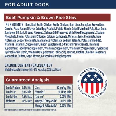 Show full view: Natural Balance Health Protection Beef, Pumpkin & Brown Rice Stew Wet Dog Food, 12.5-oz can, case of 6 slide 8 of 11