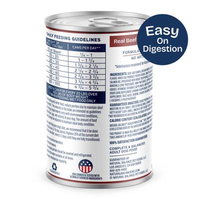 Show full view: Natural Balance Health Protection Beef, Pumpkin & Brown Rice Stew Wet Dog Food, 12.5-oz can, case of 6 slide 4 of 11