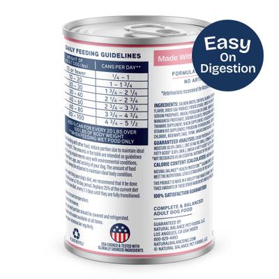 Show full view: Natural Balance Health Protection Salmon Broth, Salmon, Pumpkin & Brown Rice Stew Wet Dog Food, 12.5-oz can, case of 6 slide 4 of 11