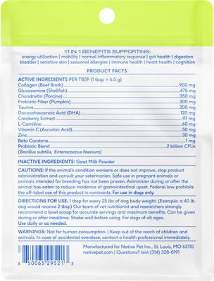 Show full view: Native Pet The Daily Powder 11-in-1 Supplement for Dogs, 1.7-oz slide 3 of 10