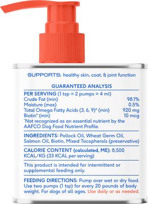 Show full view: Native Pet Omega-3 Fish Oil & Alaskan Salmon Oil Skin & Coat Health Supplement for Dogs, 3-fl oz bottle slide 3 of 10