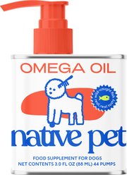 Native Pet Omega-3 Fish Oil & Alaskan Salmon Oil Skin & Coat Health Supplement for Dogs, 3-fl oz bottle