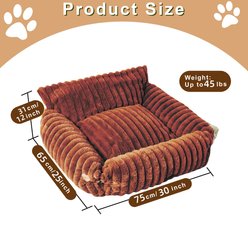 Kylinsure Sofa Dog & Cat Bed with Removable Washable Cover, Coffee, Small slide 2 of 9