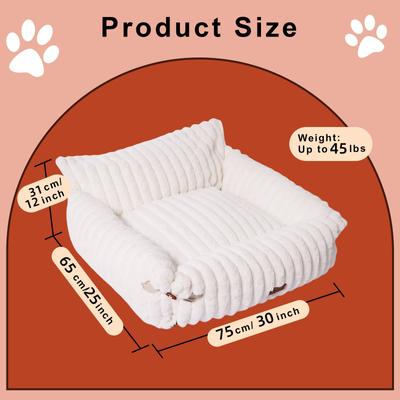 Show full view: Kylinsure Sofa Dog & Cat Bed with Removable Washable Cover, Cream, Small slide 6 of 10