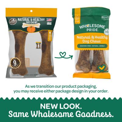 Show full view: Wholesome Pride Pet Treats Natural & Healthy Pumpkin Chew Dog Treat, Large, 2 count slide 9 of 10