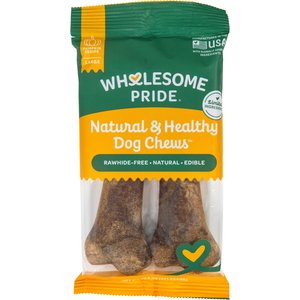 Wholesome Pride Pet Treats Natural & Healthy Pumpkin Chew Dog Treat, Large, 2 count