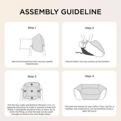 Show full view: Bedsure Square Bolster Dog Bed, Brown, Small slide 7 of 12