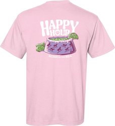 BUDDY BY THE SEA Happy Hour Adult Unisex Short Sleeve Tee Shirt, Cotton Candy, Small