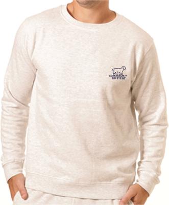 Show full view: BUDDY BY THE LAKE Greetings from the Lake Fleece Unisex Crewneck Sweatshirt, Heather Ash, Medium slide 2 of 2