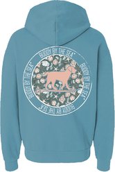 BUDDY BY THE SEA Coral Reef Circle Unisex Hooded Pullover Fleece Hoodie Sweatshirt, Eucalyptus, Large