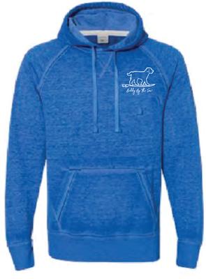 Show full view: BUDDY BY THE SEA Cool Blue Unisex Hooded Pullover Burnout Sweatshirt, Royal, XX-Large slide 2 of 2