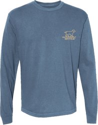 BUDDY BY THE LAKE Vintage Flag Dog Adult Unisex Long Sleeve Tee Shirt, Saltwater, Small slide 2 of 2