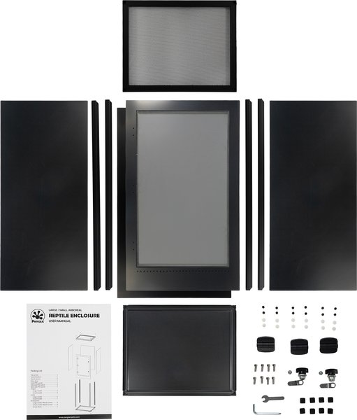 Pangea PVC Enclosure Gecko Terrarium, Black