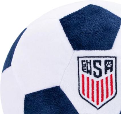 Show full view: Floofball ChewSA Plush Soccer Ball Dog Toy, Blue, 7.5-in slide 2 of 7