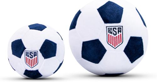 Show full view: Floofball ChewSA Plush Soccer Ball Dog Toy, Blue, 7.5-in slide 5 of 7