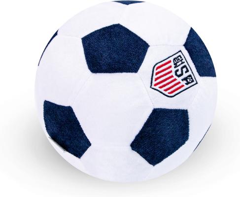 Show full view: Floofball ChewSA Plush Soccer Ball Dog Toy, Blue, 7.5-in slide 4 of 7