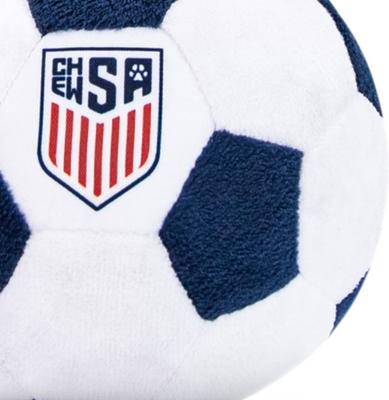 Show full view: Floofball ChewSA Plush Soccer Ball Dog Toy, Blue, 4.5-in slide 2 of 7