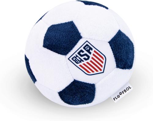 Show full view: Floofball ChewSA Plush Soccer Ball Dog Toy, Blue, 4.5-in slide 4 of 7