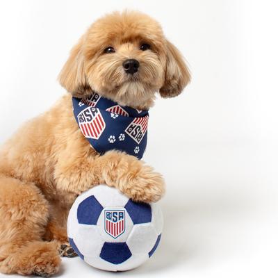 Show full view: Floofball ChewSA Plush Soccer Ball Dog Toy, Blue, 4.5-in slide 3 of 7