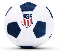 Floofball ChewSA Plush Soccer Ball Dog Toy, Blue, 4.5-in