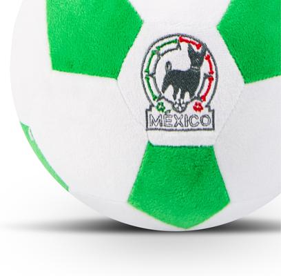 Show full view: Floofball Mexico Plush Soccer Ball Dog Toy, Green, 7.5-in slide 2 of 6