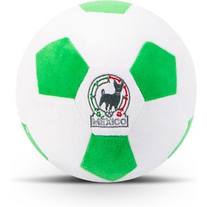 Floofball Mexico Plush Soccer Ball Dog Toy, Green, 7.5-in