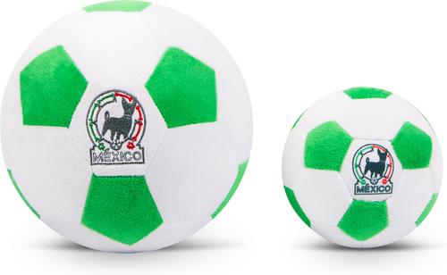 Show full view: Floofball Mexico Plush Soccer Ball Dog Toy, Green, 4.5-in slide 5 of 6