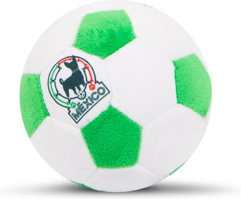 Show full view: Floofball Mexico Plush Soccer Ball Dog Toy, Green, 4.5-in slide 4 of 6