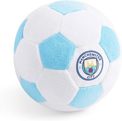 Show full view: Floofball Manchewster City Plush Soccer Ball Dog Toy, Blue, 5-in slide 4 of 4