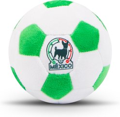 Floofball Mexico Plush Soccer Ball Dog Toy, Green, 4.5-in