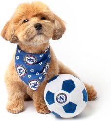 Floofball Chewlsea Plush Soccer Ball Dog Toy, Blue, 5-in slide 2 of 4