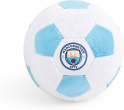 Floofball Manchewster City Plush Soccer Ball Dog Toy, Blue, 5-in